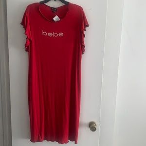 NWT!!!! ASHLEY STEWART “BEBE” DRESS RED WITH BLACK TRIM. SUPER CUTE DRESS